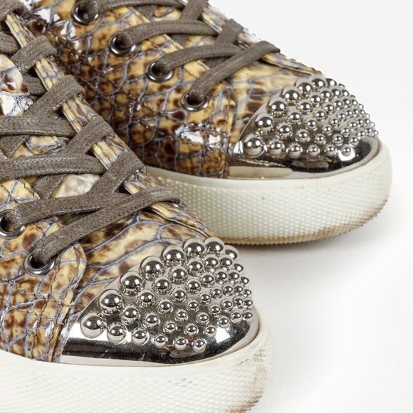 Miu Miu Snakeskin Print Low-Top Sneakers - Picture 6 of 12